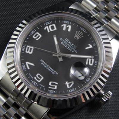 Replica Rolex Datejust II SS Black Dial Arabic Markers Mens Watch 40mm